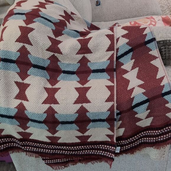 Madewell Textured Blanket Carpet Scarf Geometric Southwestern - Picture 2 of 4